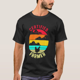 Certifierad bonde kyckling Retro söt tupp kyckling T Shirt