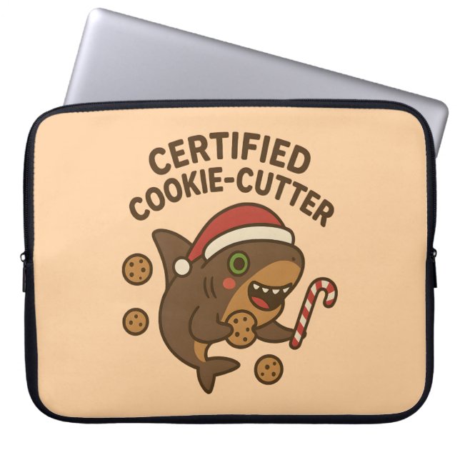 Certifierad Cookie-Cutter Rolig Julhaj Puns Laptop Fodral (Framsidan)