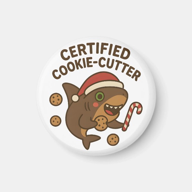 Certifierad Cookie-Cutter Rolig Julhaj Puns Magnet (Framsidan)