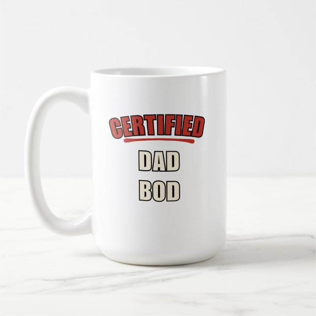 Certifierad Dad Bod Rolig Pappa Kaffemugg (Vänster)