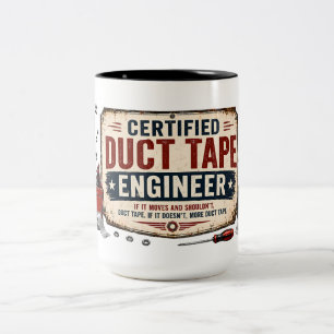 Certifierad Duct Tape-ingenjör Rolig Mugg