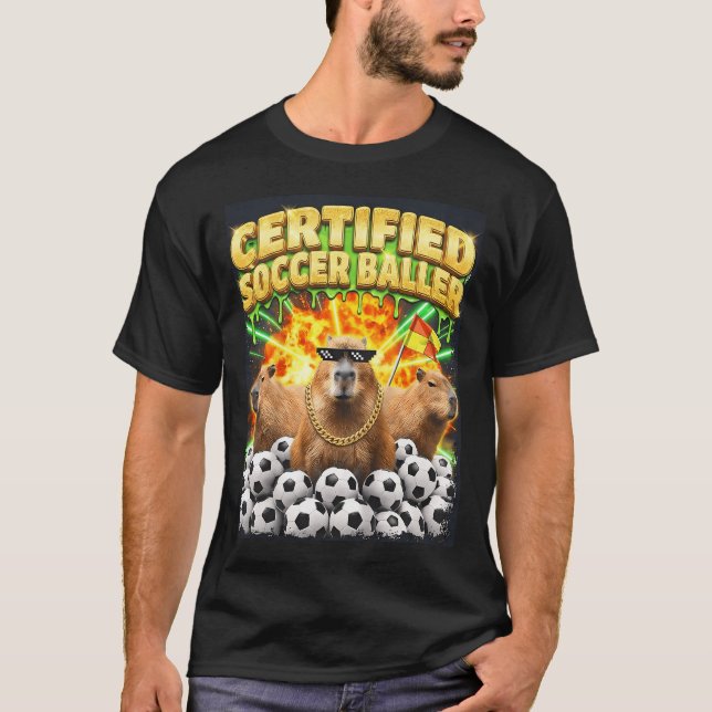 Certifierad Fotbollsspelare Meme Ironisk Cool T Shirt (Framsida)