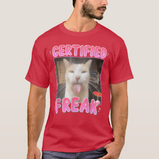 Certifierad galen katt Roligt kattmeme Humor vän v T Shirt