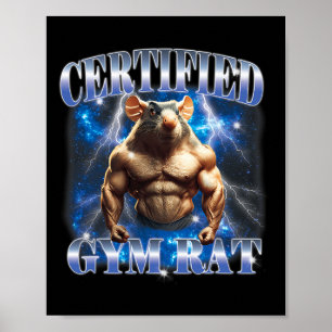 Certifierad gymråtta meme fitness bodybuilding gym poster