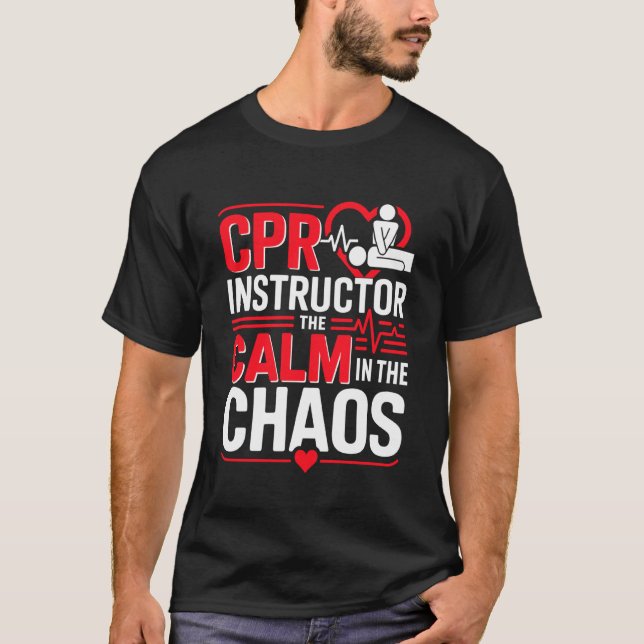 Certifierad HLR-utbildning Rollig HLR-instruktör T Shirt (Framsida)