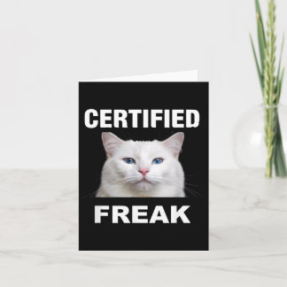 Certifierad katt-meme rolig vit katt kort