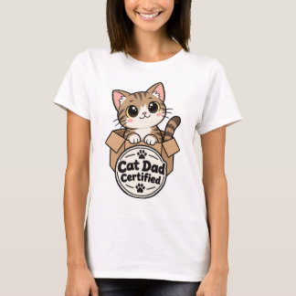 Certifierad Kattpappa - Söt Tabby-Kattunge i Låda T Shirt