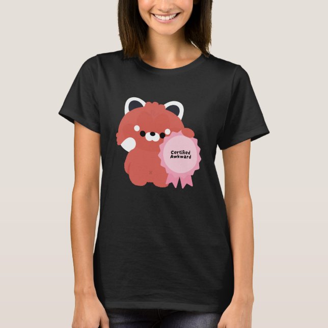 Certifierad Klumpig Röd Panda T Shirt (Framsida)