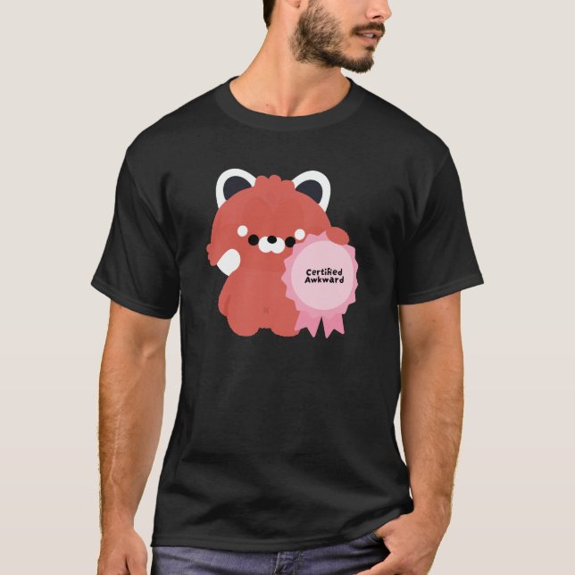 Certifierad Klumpig Röd Panda T Shirt (Framsida)