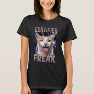 Certifierad konstig katt Roligt förbannat meme T Shirt