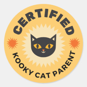 CERTIFIERAD KONSTIG KATTÄGARE RUNT KLISTERMÄRKE