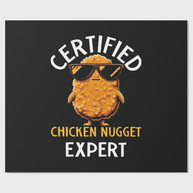 Certifierad kycklingnuggetexpert presentpapper (Platt)