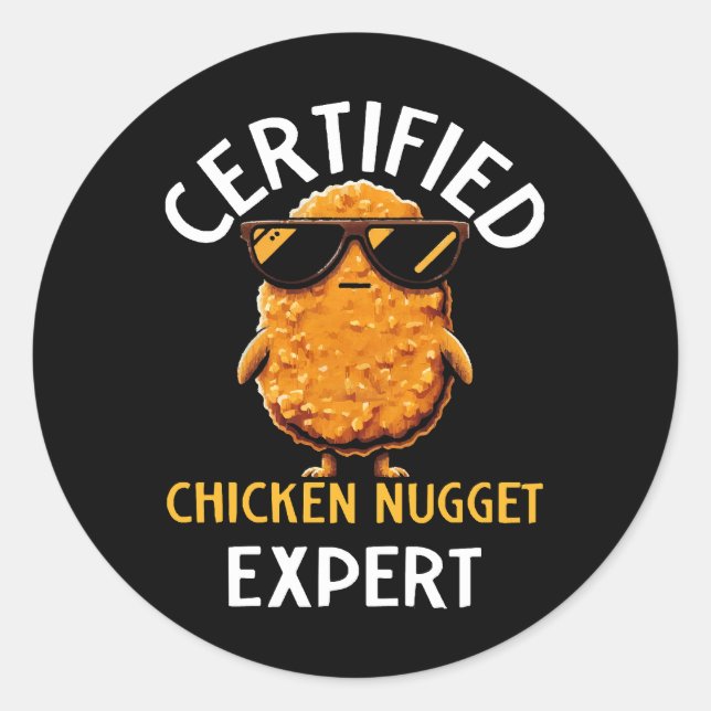 Certifierad kycklingnuggetexpert runt klistermärke (Framsida)