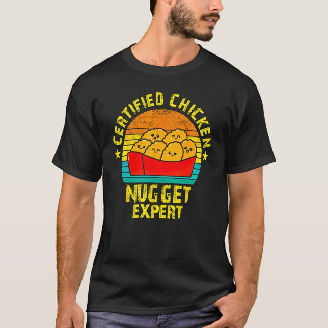 Certifierad kycklingnuggets expert stekt mat t shirt (Framsida)