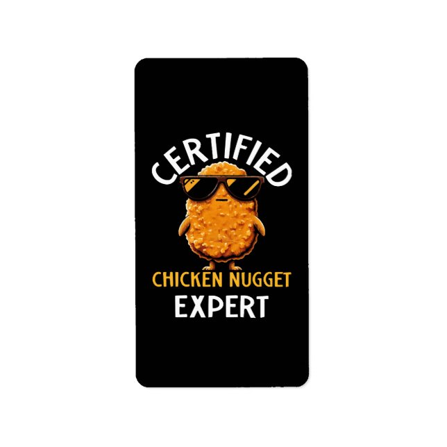Certifierad kycklingnuggetsexpert adressetikett (Framsidan)