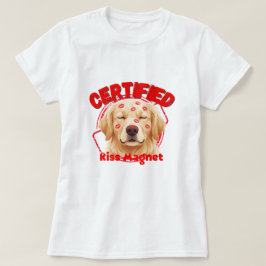 Certifierad Kyssmagnet - Rolig Golden Retriever Hu T Shirt