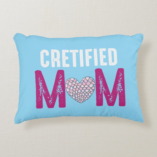Certifierad Mamma Hjärtgrafik Present till Mors Da Prydnadskudde (Framsidan)