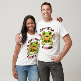 Certifierad matmatador söt kawaii groda som äter h t shirt
