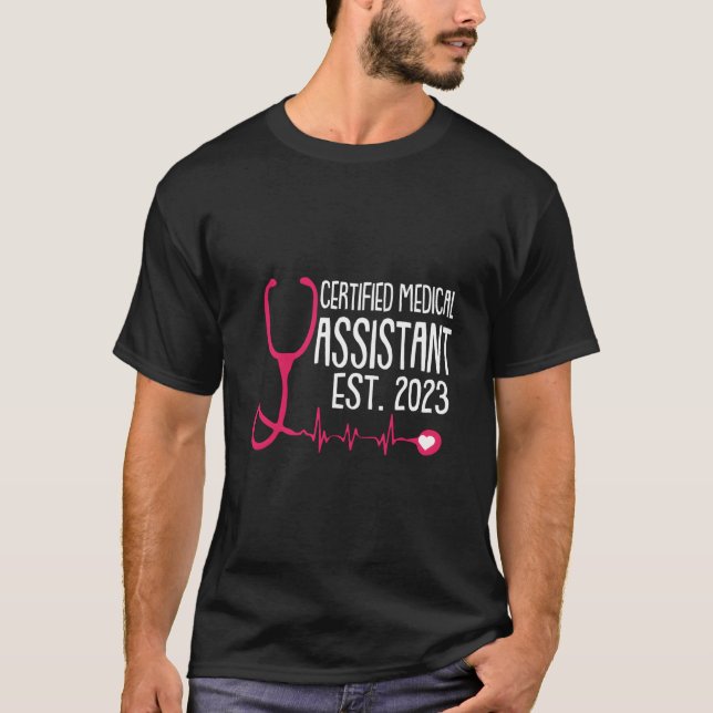Certifierad medicinsk assistent Est 2023 Examen T Shirt (Framsida)