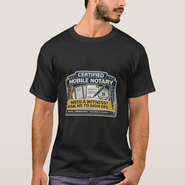Certifierad mobil notarius publicus t-shirt (Framsida)