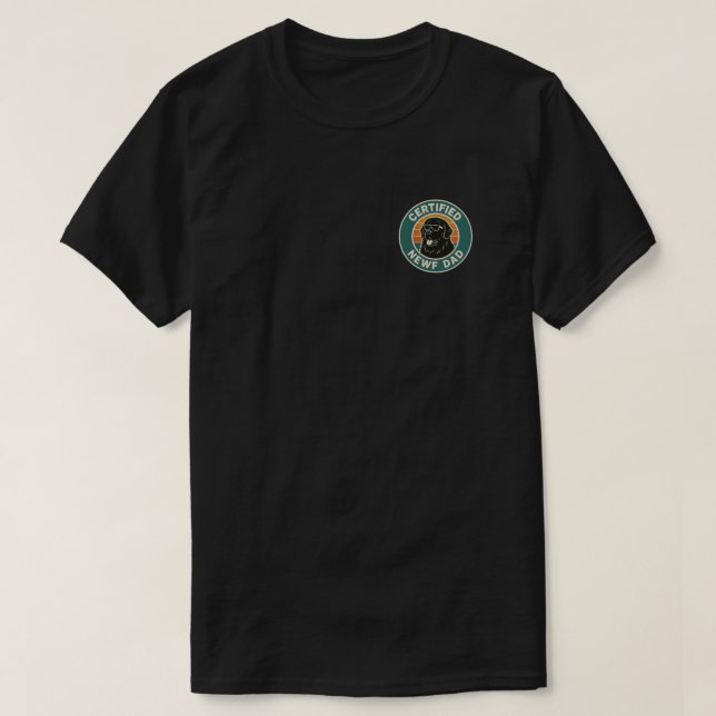 Certifierad Newf Pappa T Shirt (Design framsida)