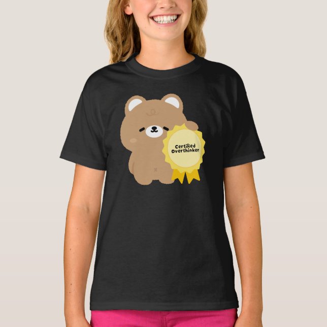 Certifierad Overthinker Brunbjörn  T Shirt (Framsida)