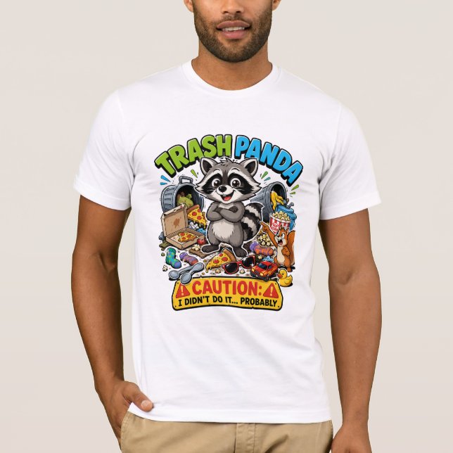 Certifierad problemskapare Rolig tvättbjörn Vektor T Shirt (Framsida)