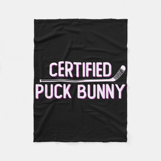Certifierad Puck Bunny Rolig Ishockey Slang Citat  Fleecefilt (Framsidan)