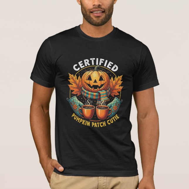Certifierad Pumpkin Patch Söt Mysig Höst Halloween T Shirt (Framsida)