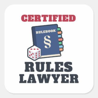 Certifierad Regeljurist Roligt Brädspelsfantast Fyrkantigt Klistermärke