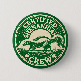 Certifierad Shenanigan-crew Rolig Vintage Skunk Knapp
