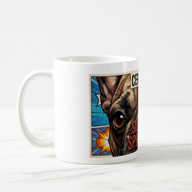 Certifierad Sidoblick Specialist Rolig Fransk Bull Kaffemugg (Vänster)