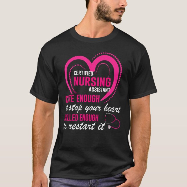 Certifierad Sjuksköterska Assistent Söt Omvårdnad  T Shirt (Framsida)