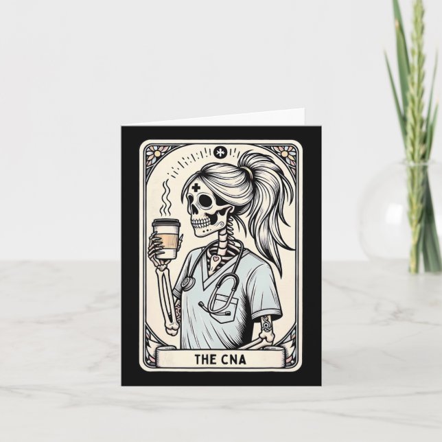 Certifierad Sjuksköterska Istant Tarotkort Skelett Kort (Framsida)