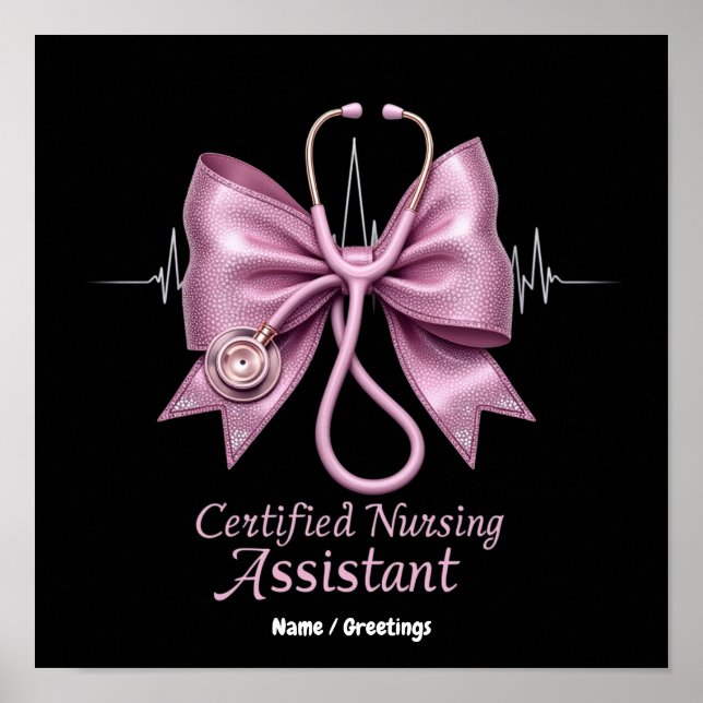Certifierad Sjuksköterskeassistent CNA Coquette ro Poster (Framsidan)