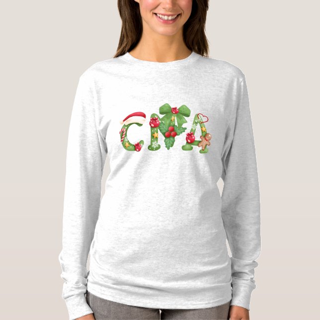 Certifierad Sjuksköterskeassistent Jul T-shirt (Framsida)