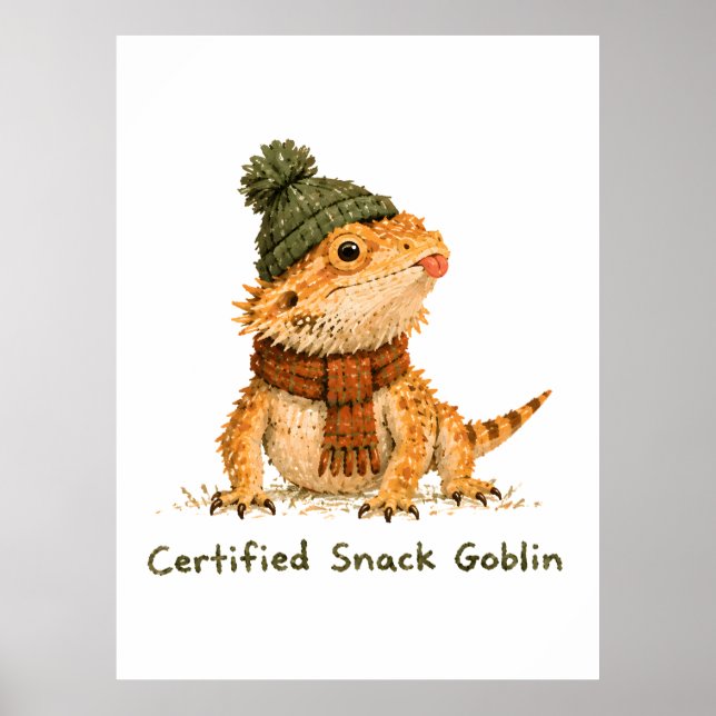 Certifierad Snabblevande Goblin Skäggig Drakkonst Poster (Framsidan)