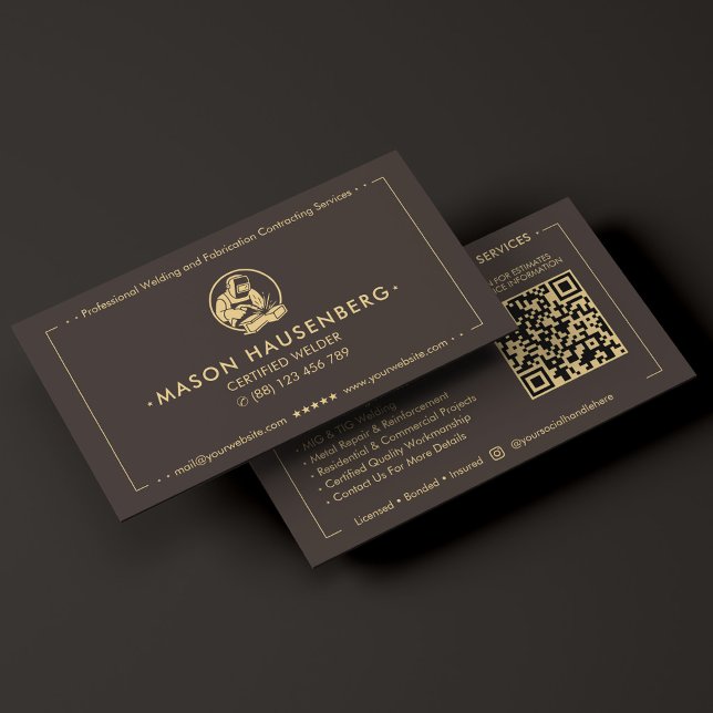 Certifierad svetsare Svetsentreprenör Espresso  Visitkort (Certified Welder Welding Contractor Espresso Business Card
)