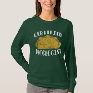 Certifierad Tacolog Rolig Mexikansk Mat Matmatador T Shirt