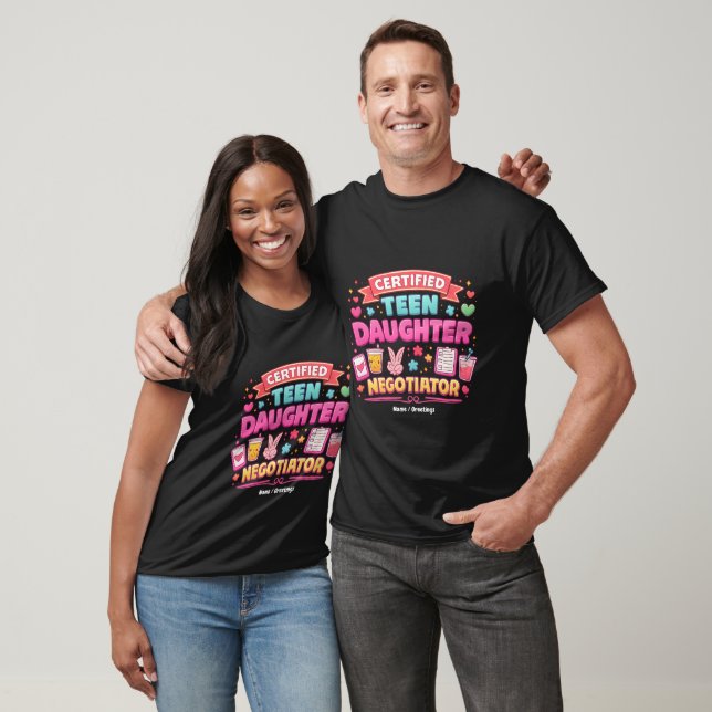 Certifierad tonårsdotterförhandlare Roligt föräldr T Shirt (Unisex)