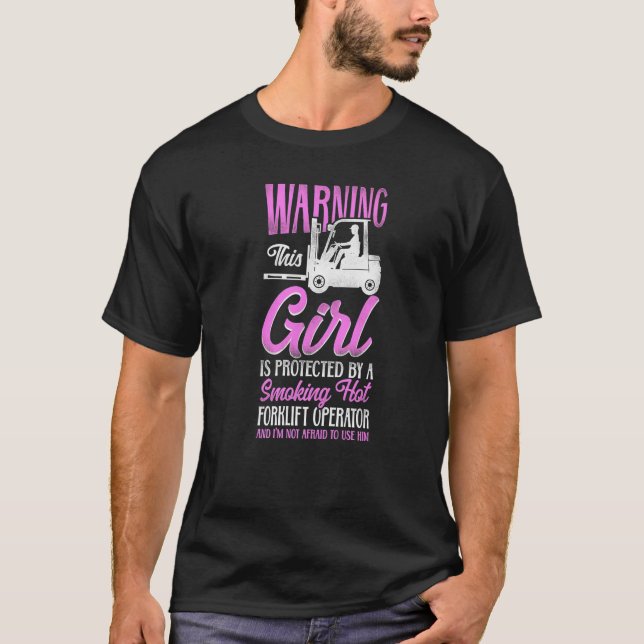 Certifierad truckförare fästmö Varning T Shirt (Framsida)