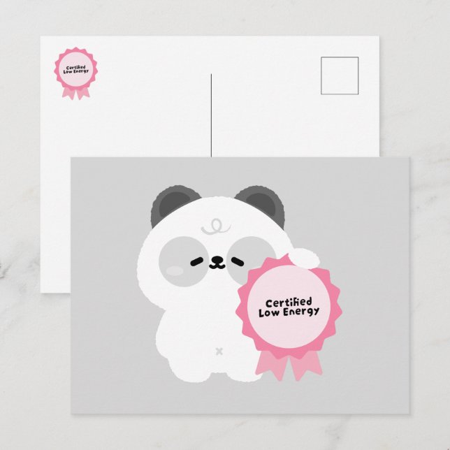 Certifierad Utbränd Panda Helg Vykort (Fram/baksida)