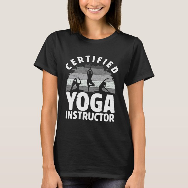 Certifierad yogainstruktör  Meditation Retro Namas T Shirt (Framsida)