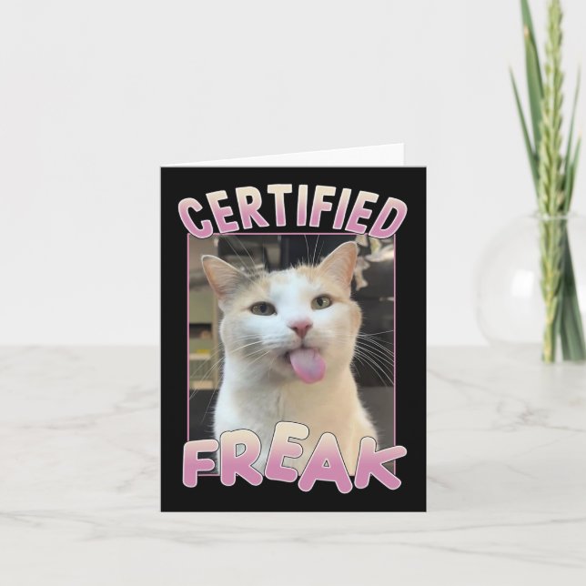 Certifierat freak sött katt meme-älskare roliga dj kort (Framsida)