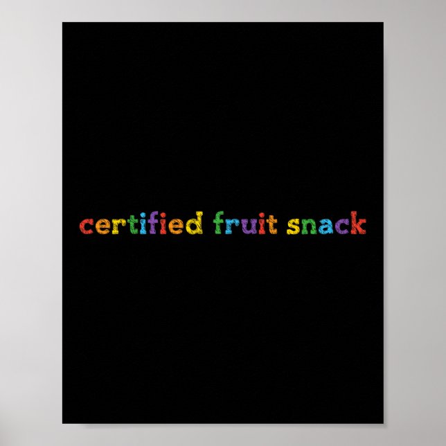 Certifierat fruktsnack Lgbtq+ Gay Pride Month Les  Poster (Framsidan)