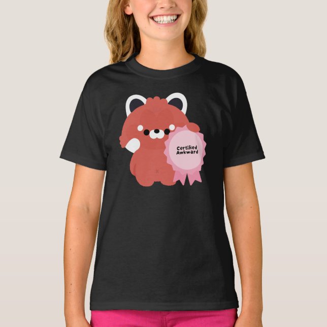 Certifierat Klumpig Röd Panda T Shirt (Framsida)