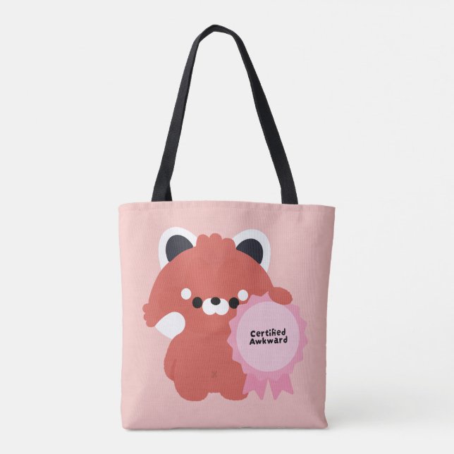Certifierat Klumpig Röd Panda Tygkasse (Baksida)