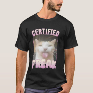 Certifierat konstig rolig katt meme t shirt
