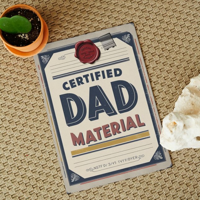 Certifierat Pappamaterial Vintage Fars Dag Kort (Skapare uppladdad)