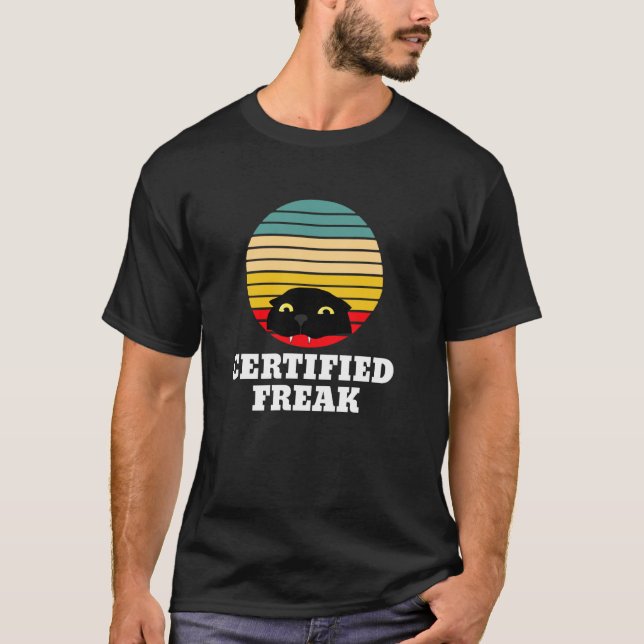 Certifierat tokig rolig katt meme t shirt (Framsida)